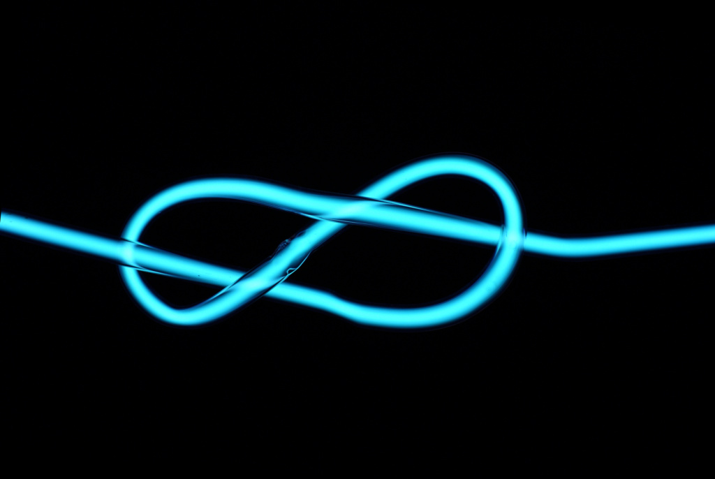 Polish neon art with blue light